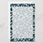 Elegant zwart wit bloemmotief briefpapier (Voorkant / Achterkant)