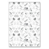 Elegant zwart-wit bloemmotief met d kaart (Voorkant)