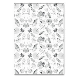 Elegant zwart-wit bloemmotief met kaart