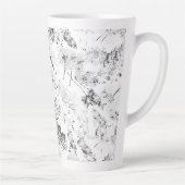 Elegant zwart-wit bloemontwerp met presentatie d latte mok (Rechts)