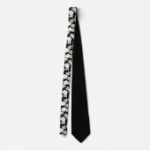 Elegant zwart-wit bloempatroon stropdas (Achterkant)