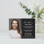 Elegant zwart-wit boek lancering foto uitnodiging (Staand voorkant)