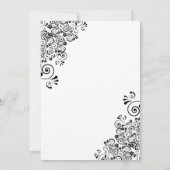 Elegant zwart-wit boho  bloemenbruiloft save the date (Achterkant)