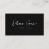 Elegant Zwart & Wit Boho Branding Modern Trendy Visitekaartje (Voorkant)
