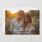Elegant zwart wit Boho Classic Modern Wedding Save The Date (Voorkant)