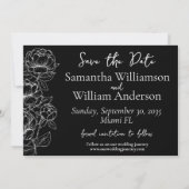 Elegant zwart wit Boho Classic Modern Wedding Save The Date (Achterkant)