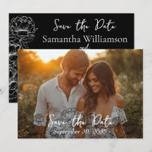 Elegant zwart wit Boho Classic Modern Wedding
