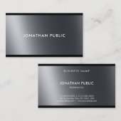 Elegant zwart-wit, bovenste zwart-wit visitekaartje (Voorkant / Achterkant)