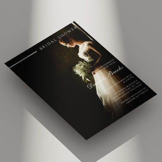 Elegant zwart-wit bruid foto Vrijgezellenfeest Kaart