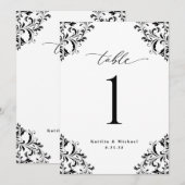 Elegant Zwart Wit Bruiloft 5x7 Tafelnummer Kaarten (Voorkant / Achterkant)