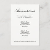 Elegant zwart wit bruiloft accommodaties Kaart (Voorkant)