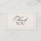 Elegant  Zwart & Wit Bruiloft Dank u Informatiekaartje (Voorkant)