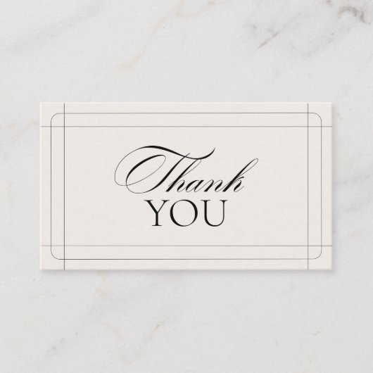 Elegant  Zwart & Wit Bruiloft Dank u Informatiekaartje (Voorkant)