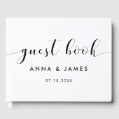 Elegant zwart-wit bruiloft gastenboek (Voorkant)