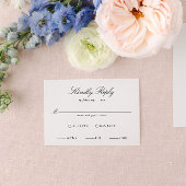 Elegant zwart-wit bruiloft kalligrafie Script RSVP Kaartje