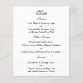 Elegant Zwart Wit Bruiloft Menu Kaart (Voorkant)