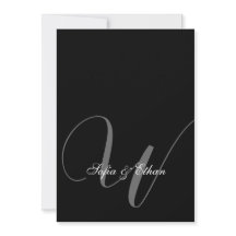 Elegant zwart wit bruiloft monogram