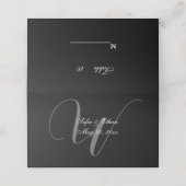 Elegant zwart wit bruiloft monogram plaatskaartje (Buitenkant ongevouwen)