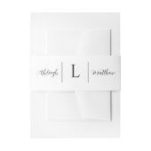 Elegant zwart-wit bruiloft monogram uitnodigingen wikkel (Voorkant Voorbeeld)