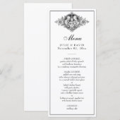 Elegant Zwart-wit Bruiloft Religieus Menu (Voorkant / Achterkant)