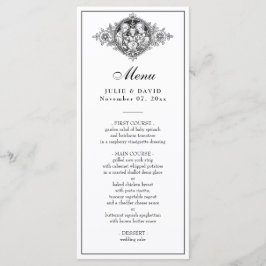 Elegant Zwart-wit Bruiloft Religieus Menu