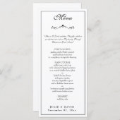 Elegant Zwart-wit Bruiloft Religieus Menu (Voorkant / Achterkant)