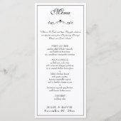 Elegant Zwart-wit Bruiloft Religieus Menu (Voorkant)