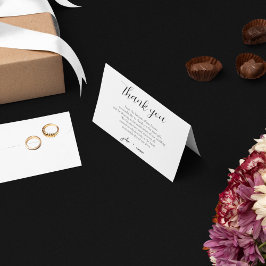 Elegant zwart-wit bruiloft thema bedankkaart