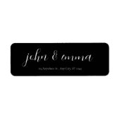 Elegant zwart-wit bruiloft thema etiket (Voorkant)