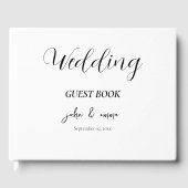 Elegant zwart-wit bruiloft thema gastenboek (Voorkant)