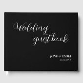 Elegant zwart-wit bruiloft thema gastenboek (Voorkant)