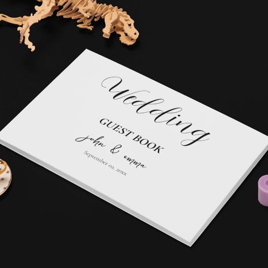 Elegant zwart-wit bruiloft thema gastenboek