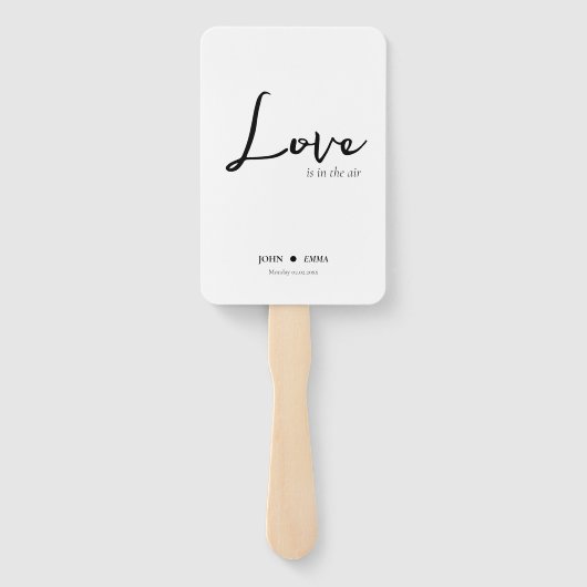 Elegant zwart-wit bruiloft thema handwaaier (Achterkant)