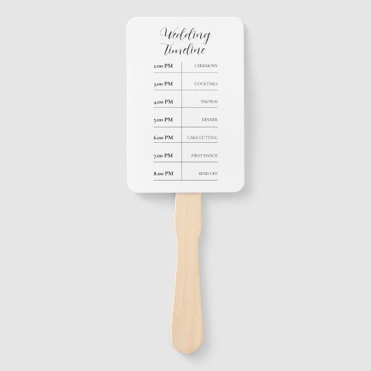 Elegant zwart-wit bruiloft thema handwaaier (Voorkant)