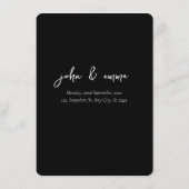 Elegant zwart-wit bruiloft thema menu (Achterkant)