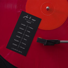 Elegant zwart-wit bruiloft thema programmakaart