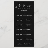 Elegant zwart-wit bruiloft thema programmakaart (Voorkant)