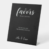 Elegant zwart-wit bruiloft thema reclamebord met voetstuk (Voorkant)