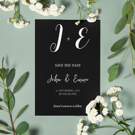 Elegant zwart-wit bruiloft thema save the date