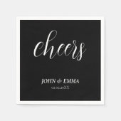 Elegant zwart-wit bruiloft thema servet (Voorkant)