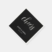 Elegant zwart-wit bruiloft thema servet (Hoek)