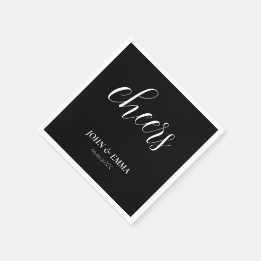 Elegant zwart-wit bruiloft thema servet (Hoek)