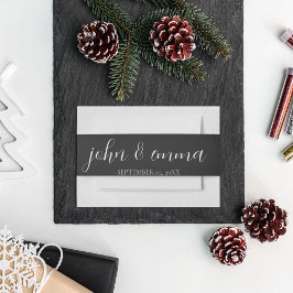 Elegant zwart-wit bruiloft thema uitnodigingen wikkel