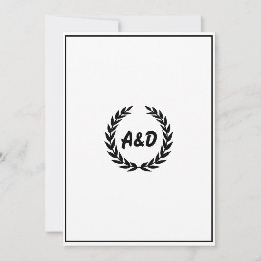 Elegant zwart wit bruinbruin bruiloft Bewaar datum Kaart (Achterkant)