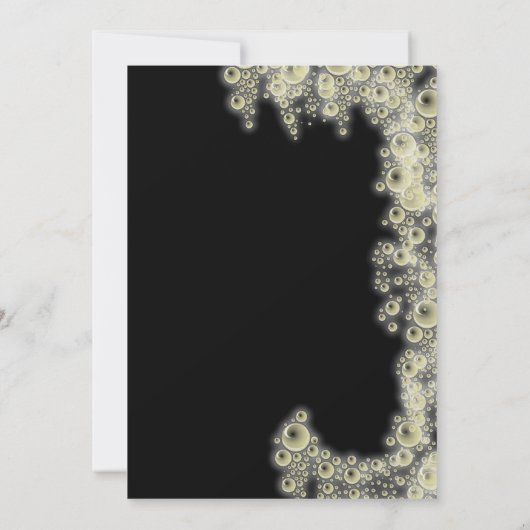 Elegant zwart-wit bubbels feest kaart (Achterkant)