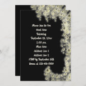 Elegant zwart-wit bubbels feest kaart (Voorkant / Achterkant)