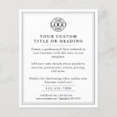 Elegant zwart-wit Business Logo Promotional Flyer (Achterkant)