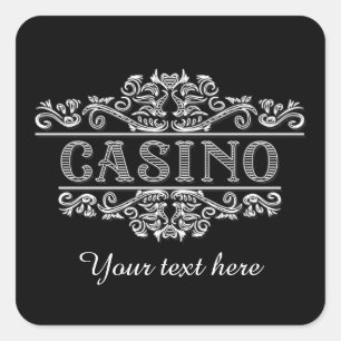 Elegant zwart wit Casino Vierkante Sticker