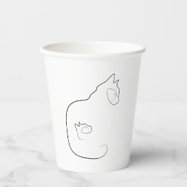Elegant Zwart & Wit Cat Lover Baby shower Papieren Bekers