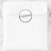 Elegant Zwart & Wit Celebrate Stickers (Tas)